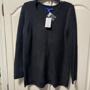 APT 9 Knit Top Black W/Sequins Size M Removable turtleneck  NWT